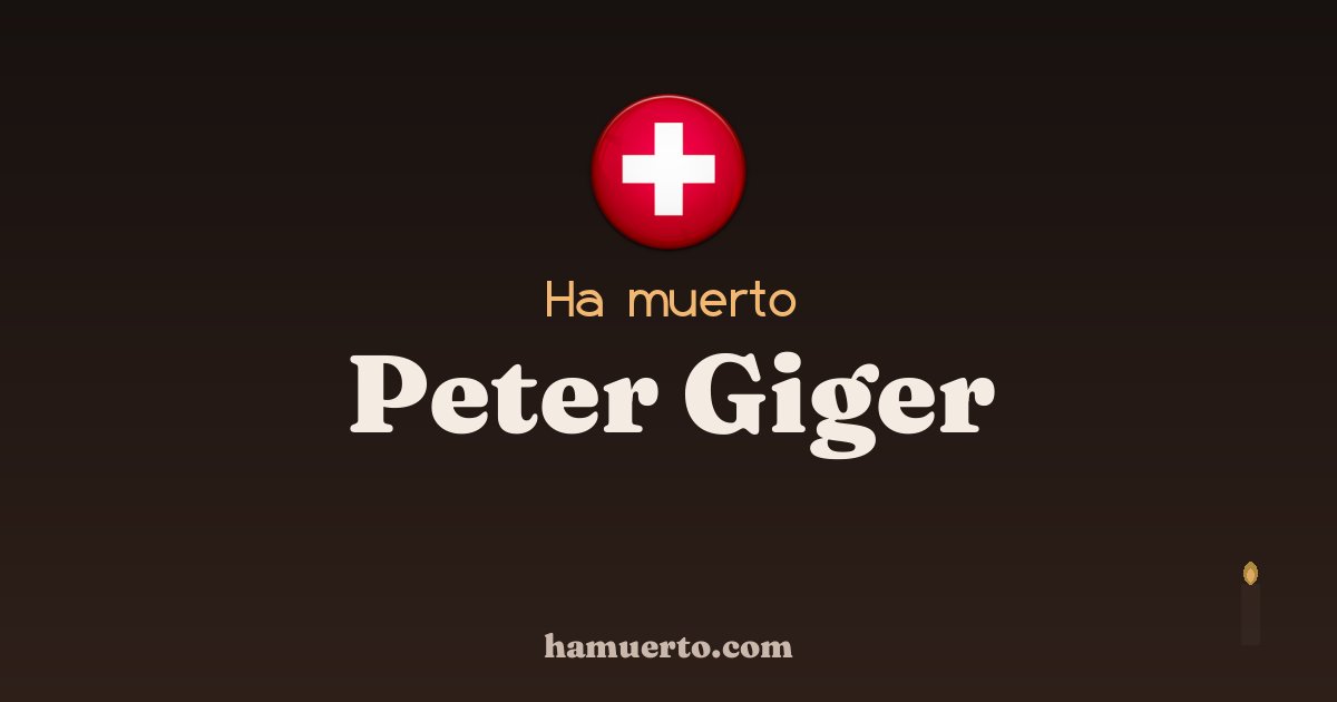 Ha muerto Peter Giger